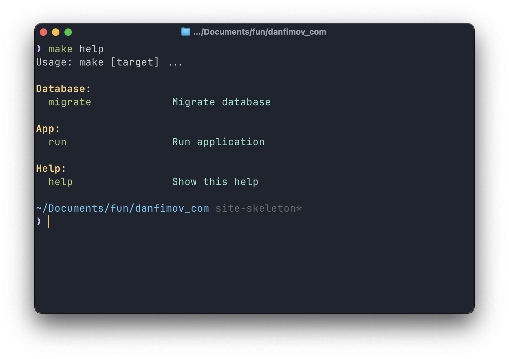 Command groups with colors